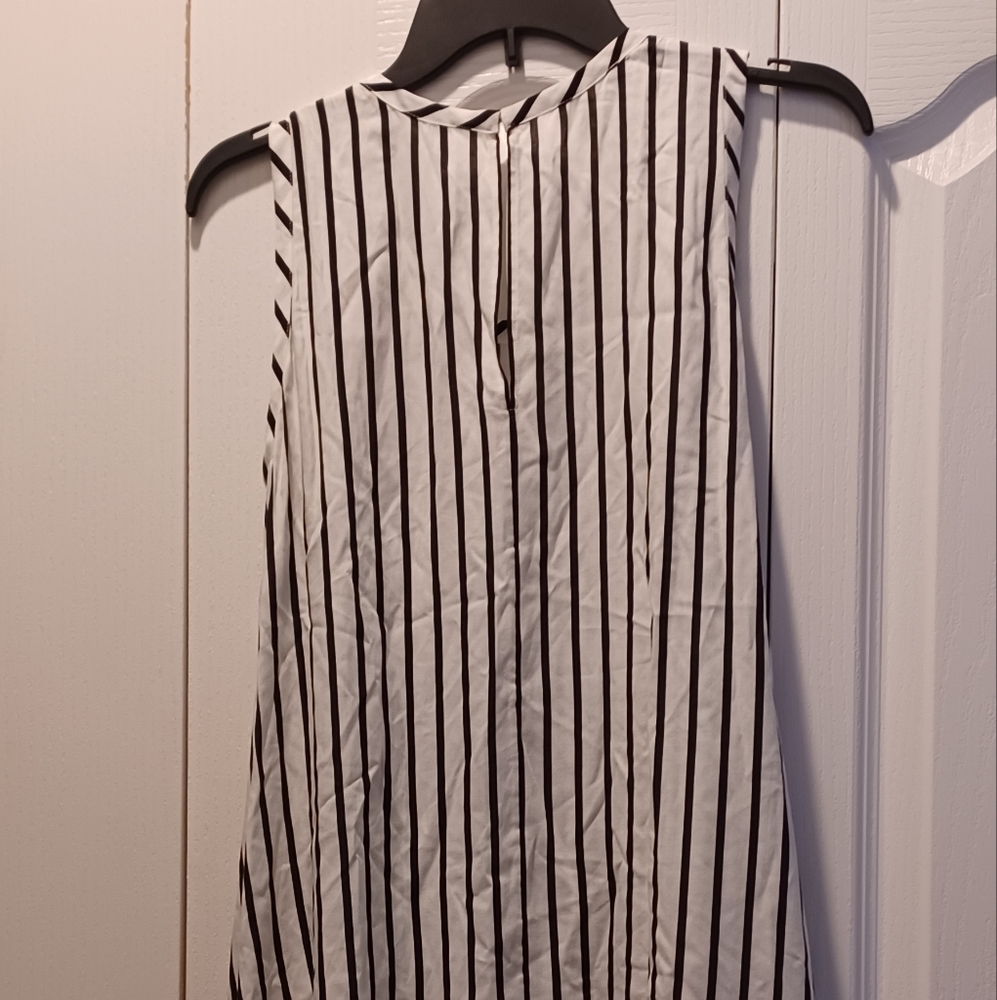 McQ Women Sleeveless Dress White/Black Stripe Size 36 IT - Picture 5 of 6
